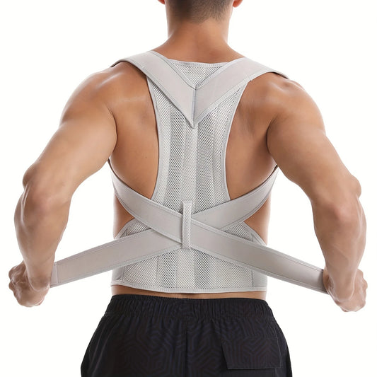 Ultimate Back Brace Posture Corrector for Men & Women - Adjustable Lumbar Support for Scoliosis Relief & Improved Posture (White)