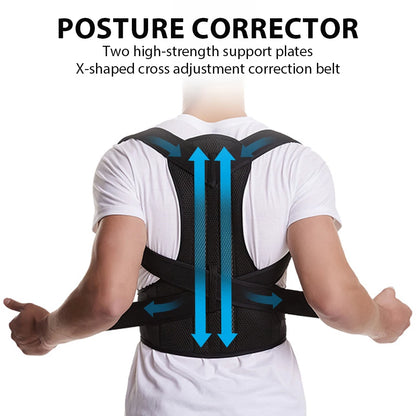 Ultimate Back Brace Posture Corrector for Men & Women - Adjustable Lumbar Support for Scoliosis Relief & Improved Posture (Black)